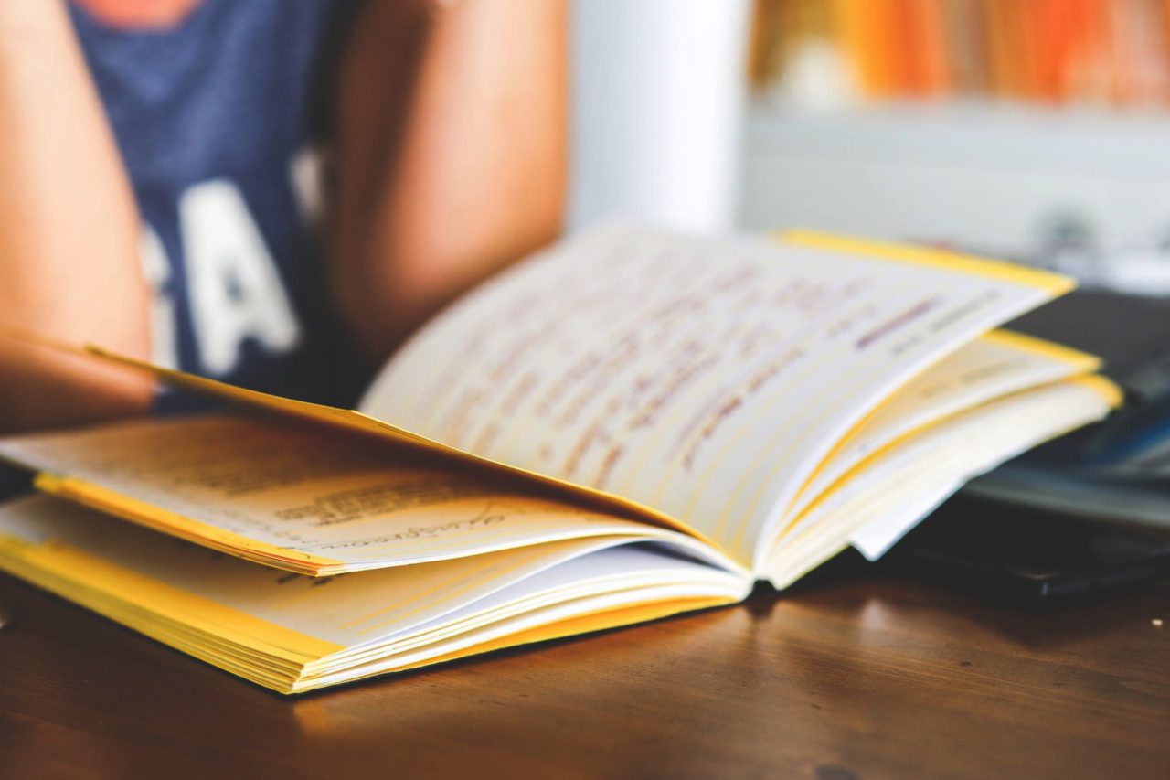 open book sitting on table