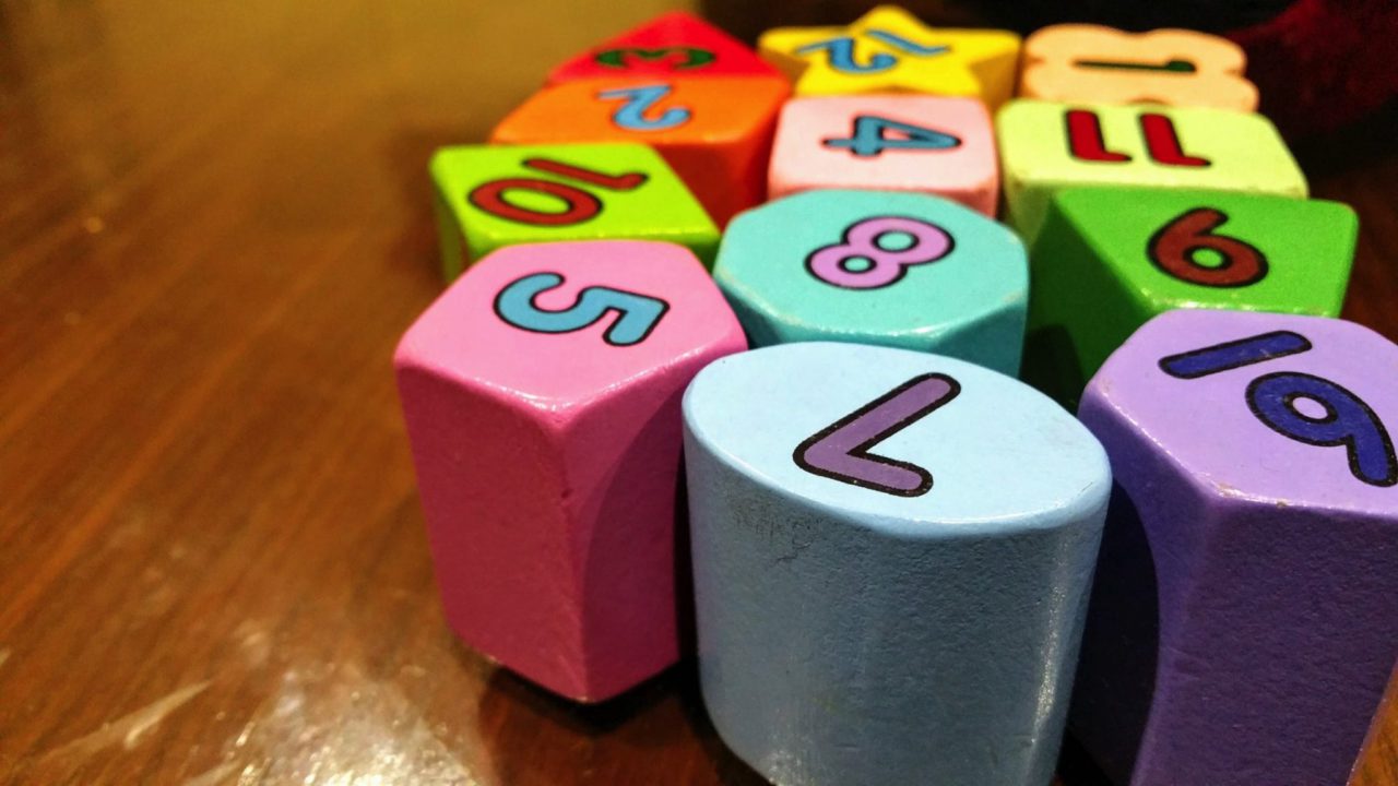 different chaped blocks with numbers