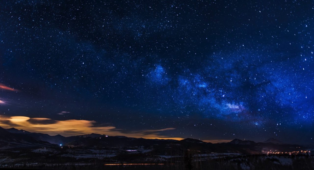 night sky with stars and clouds