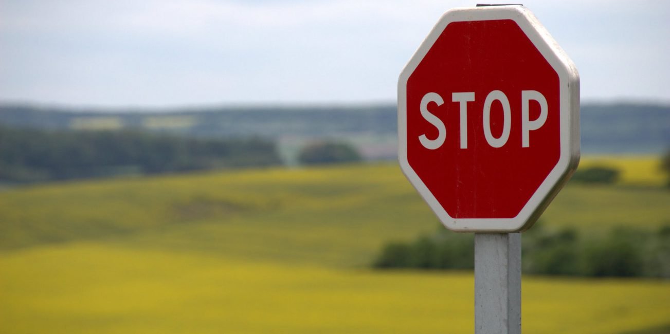 stop sign out in field