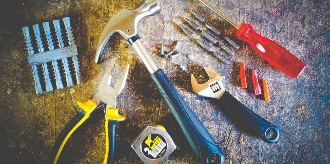 shop tools on table